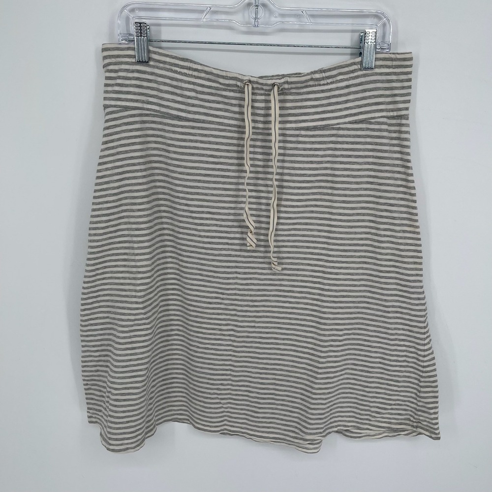 Gap Women's Gray‎ Striped Drawstring Knit Mini Skirt Size L